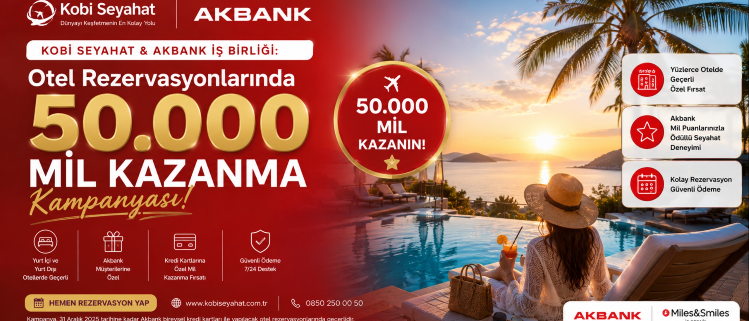 Kobi Seyahat & Akbank İş Birliği: Otel Rezervasyonlarında 50.000 Mil K