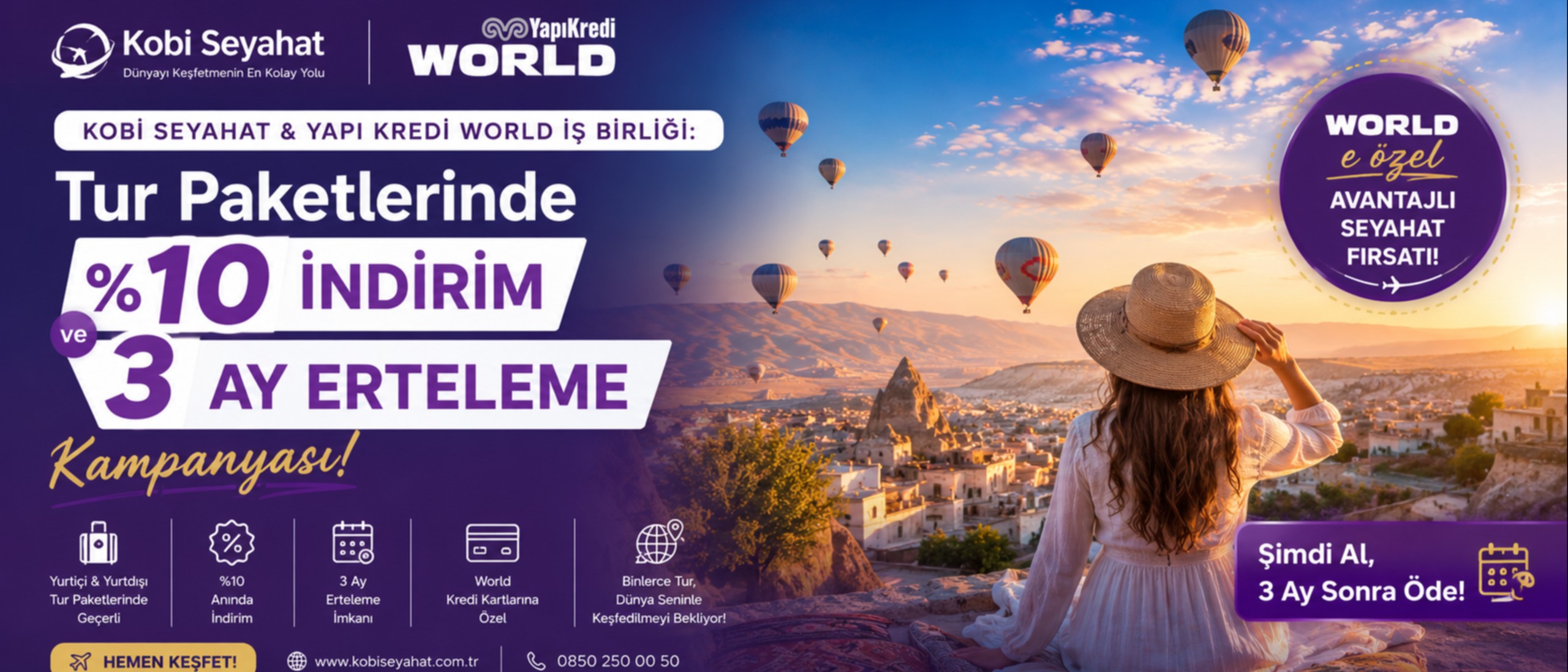 Kobi Seyahat & Yapı Kredi World İş Birliği: Tur Paketlerinde %10 İndir